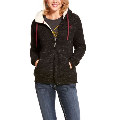 Ariat Western: Fleece Full Zip Sudaderas Mujer - Negras (IQBWZ2953)